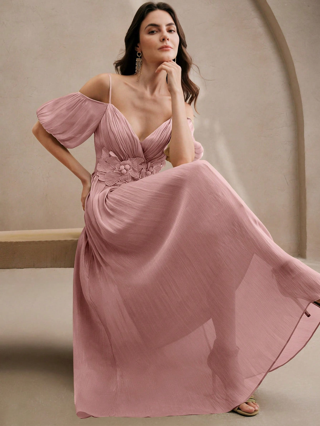 Rochie maxi SHEIN, roz