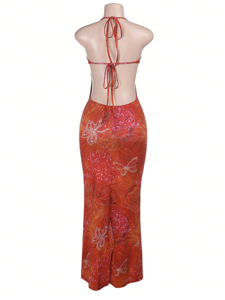 Rochie maxi SHEIN, portocaliu