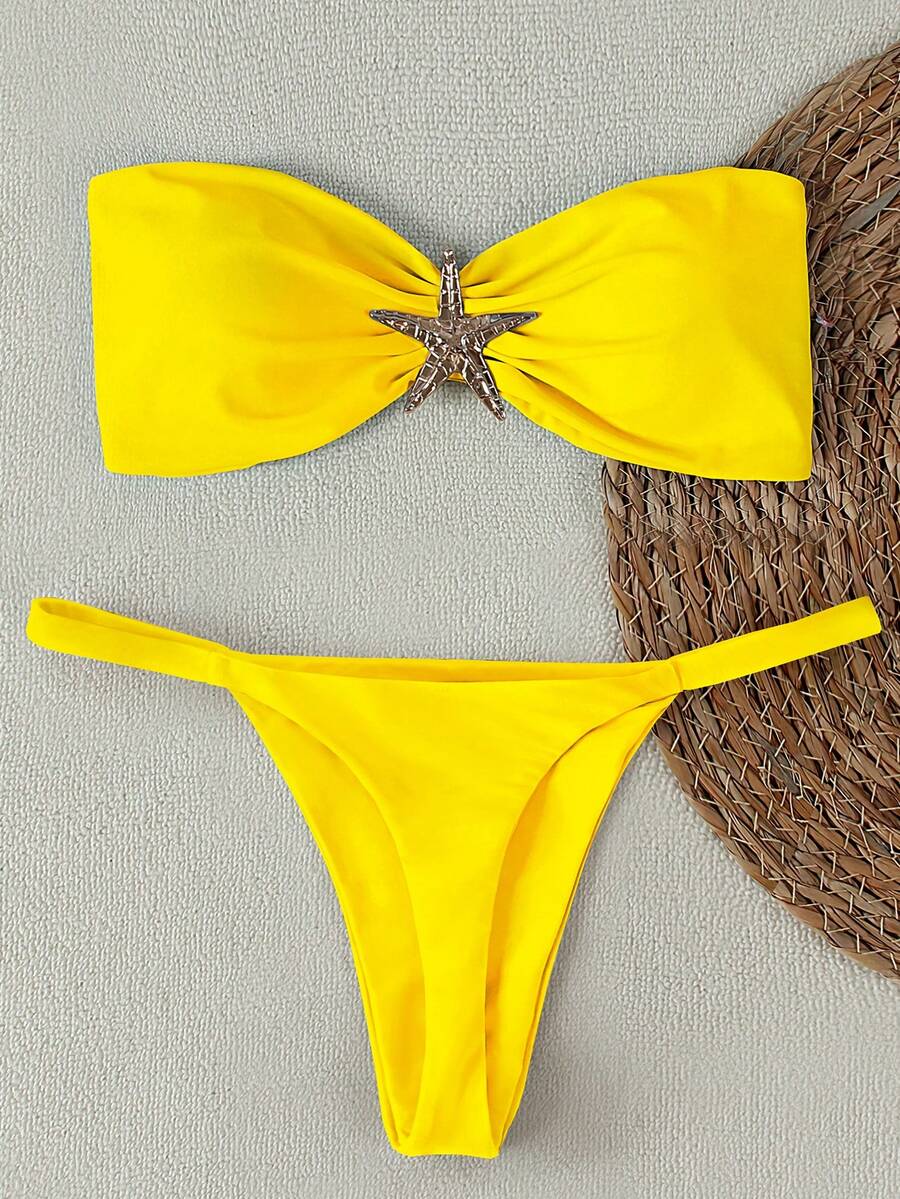 Costum de baie SHEIN, galben