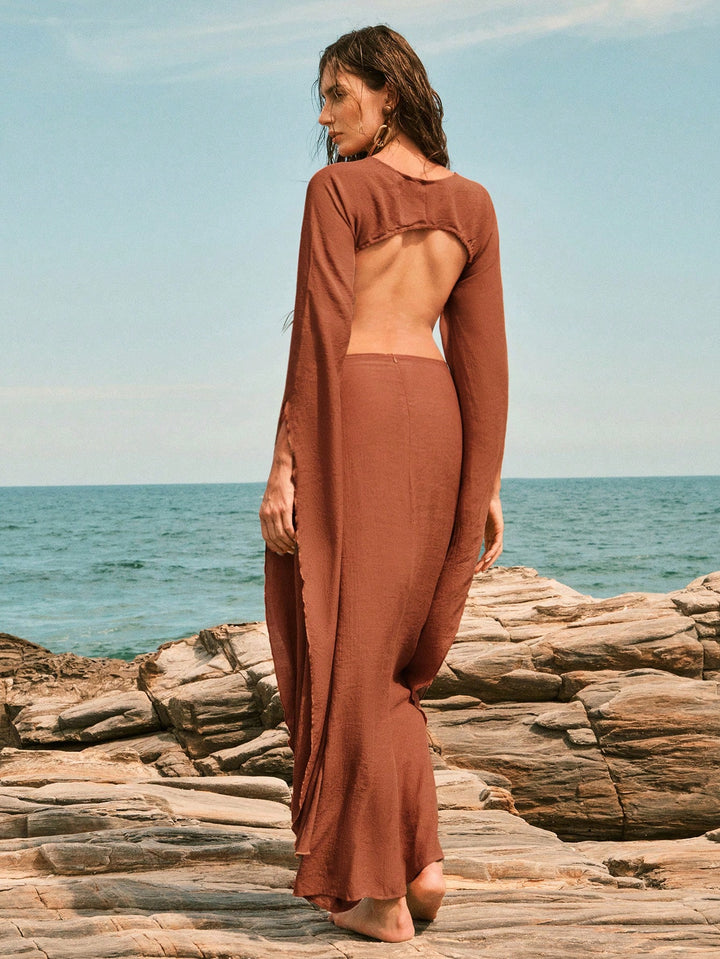 Rochie maxi SHEIN, maro