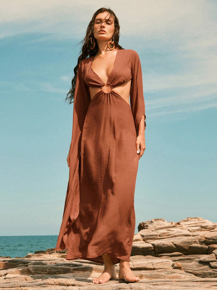 Rochie maxi SHEIN, maro