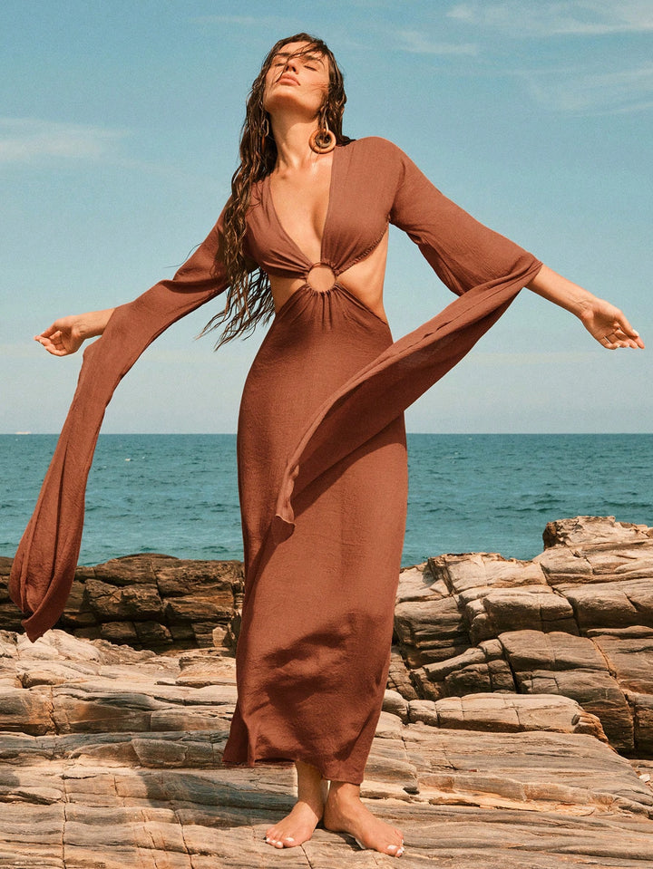 Rochie maxi SHEIN, maro