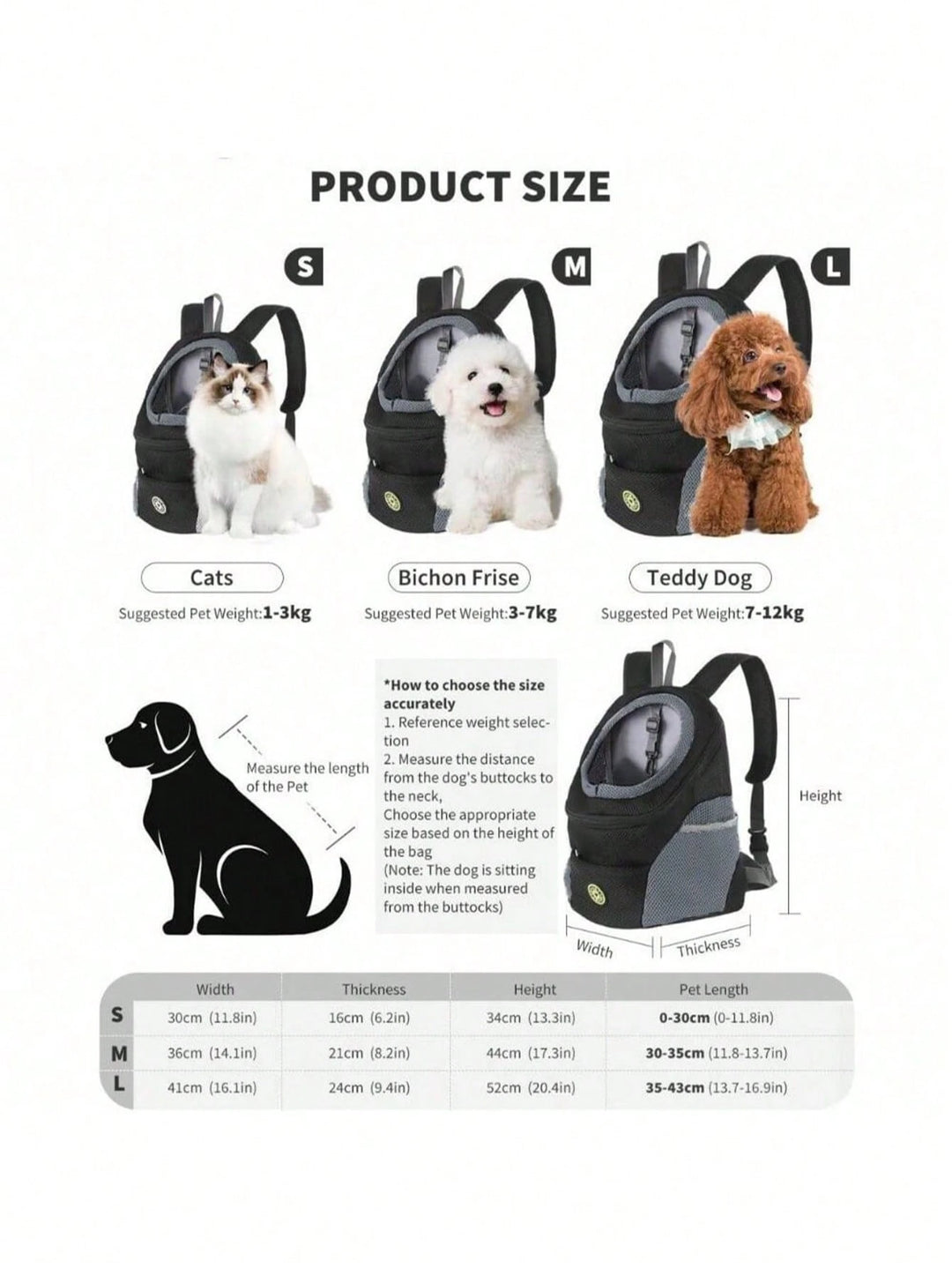 Rucsac pentru animale de companie SHEIN, mix culori