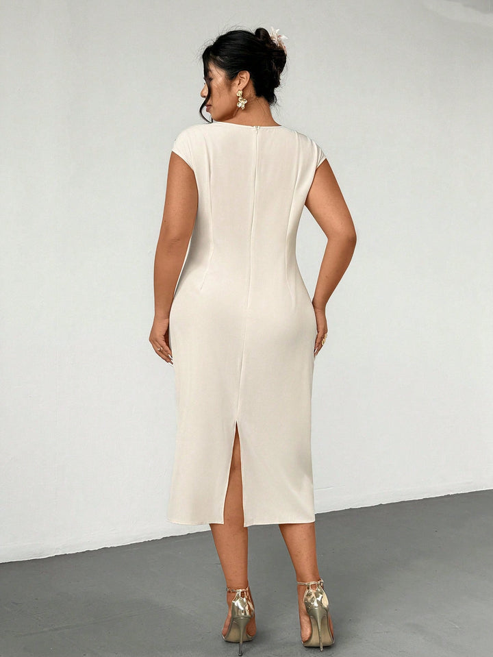 SHEIN krém maxi ruha