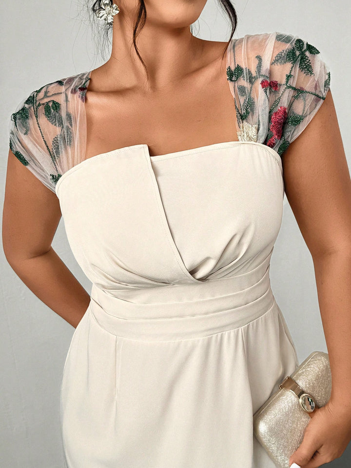 SHEIN krém maxi ruha