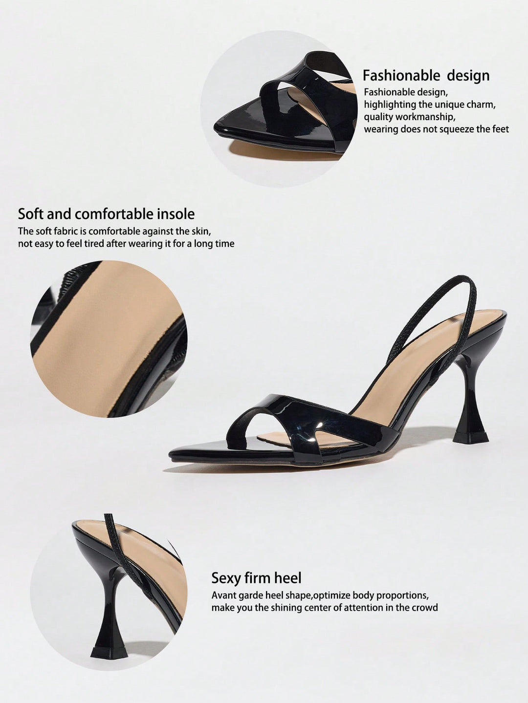 Sandale SHEIN, negru