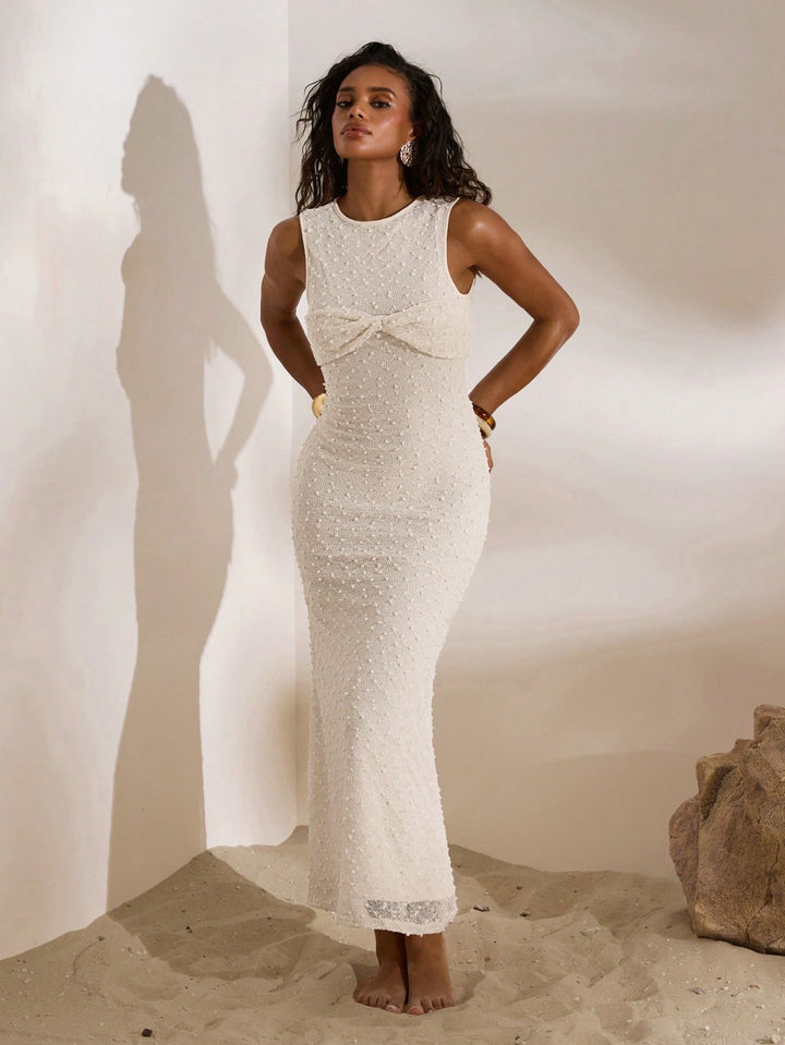 Rochie maxi SHEIN, crem