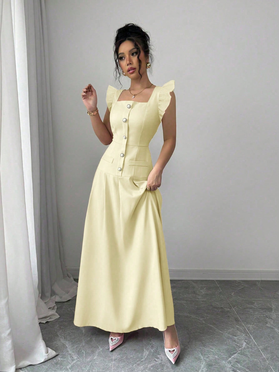 Rochie maxi SHEIN, galben