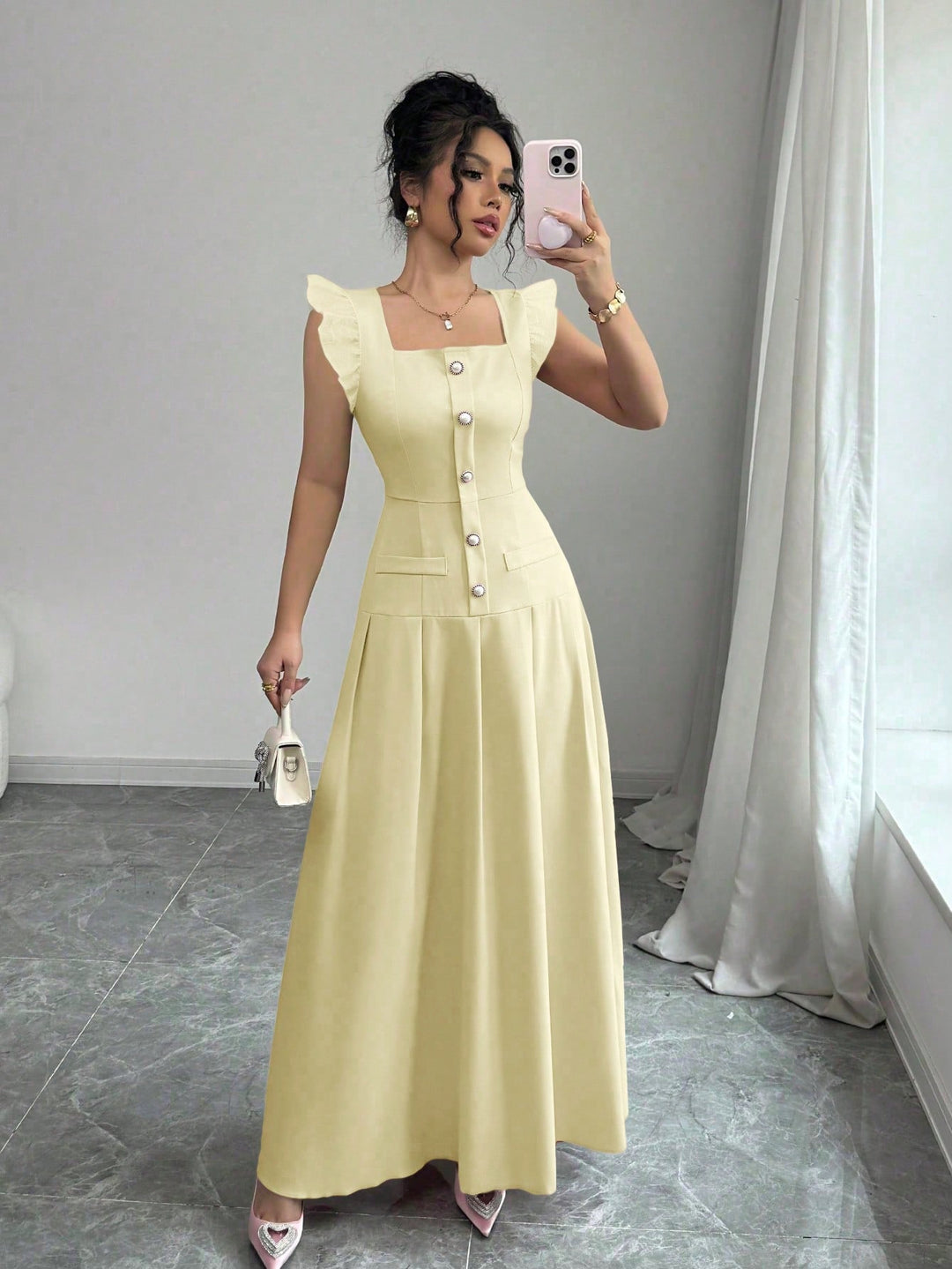 Rochie maxi SHEIN, galben
