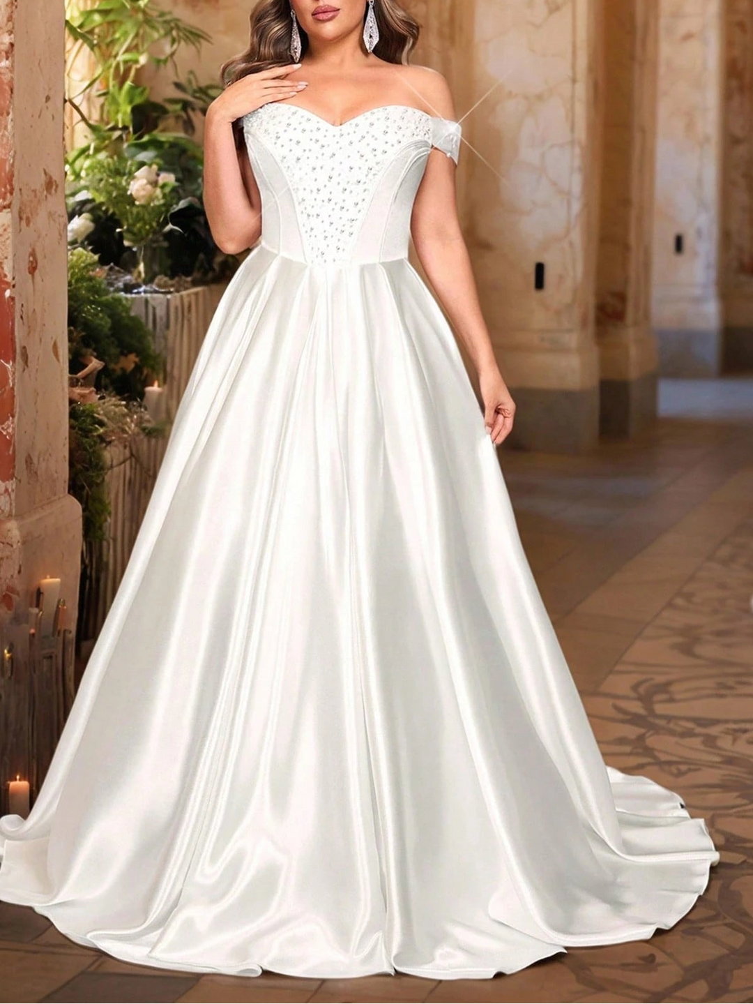 Rochie de ocazie si bridal SHEIN, alb