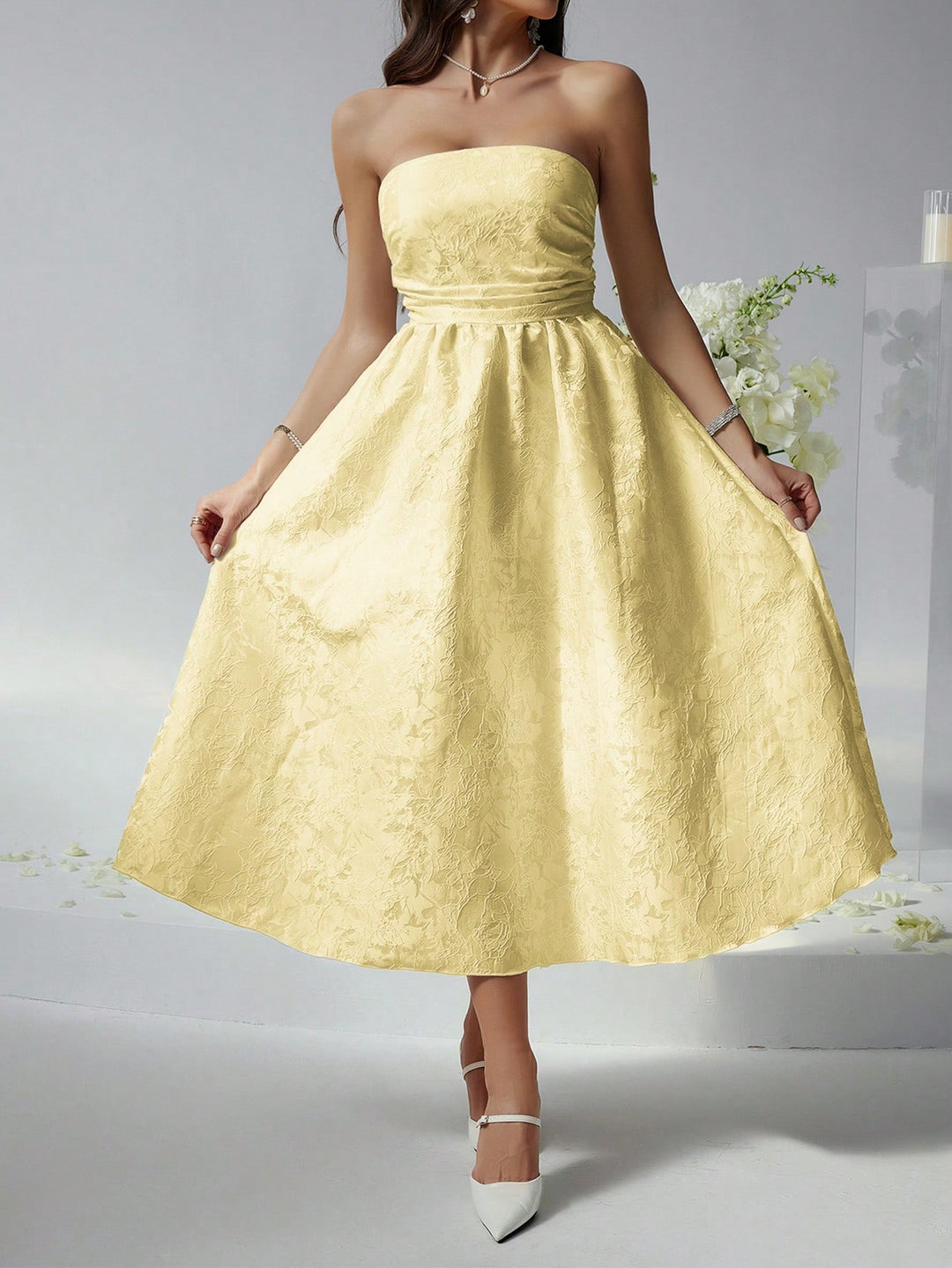 Rochie midi SHEIN, galben