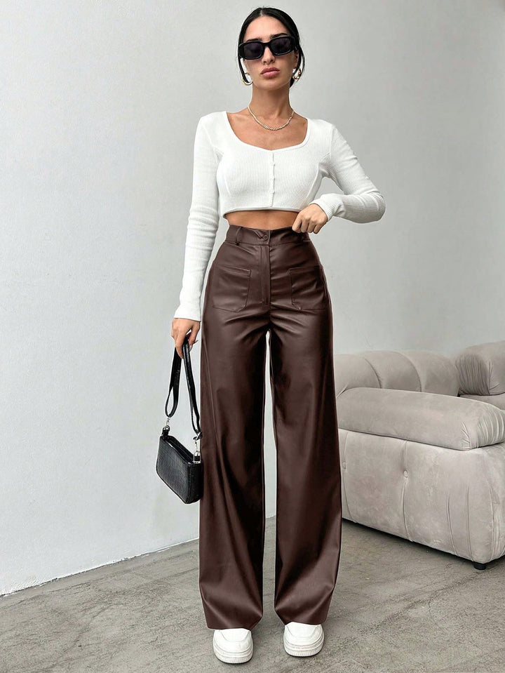 Pantaloni SHEIN, maro