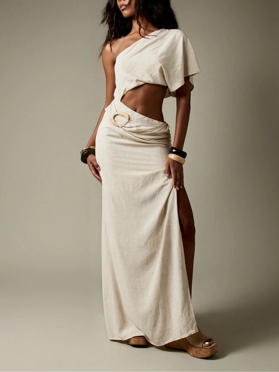 SHEIN maxi ruha, bézs