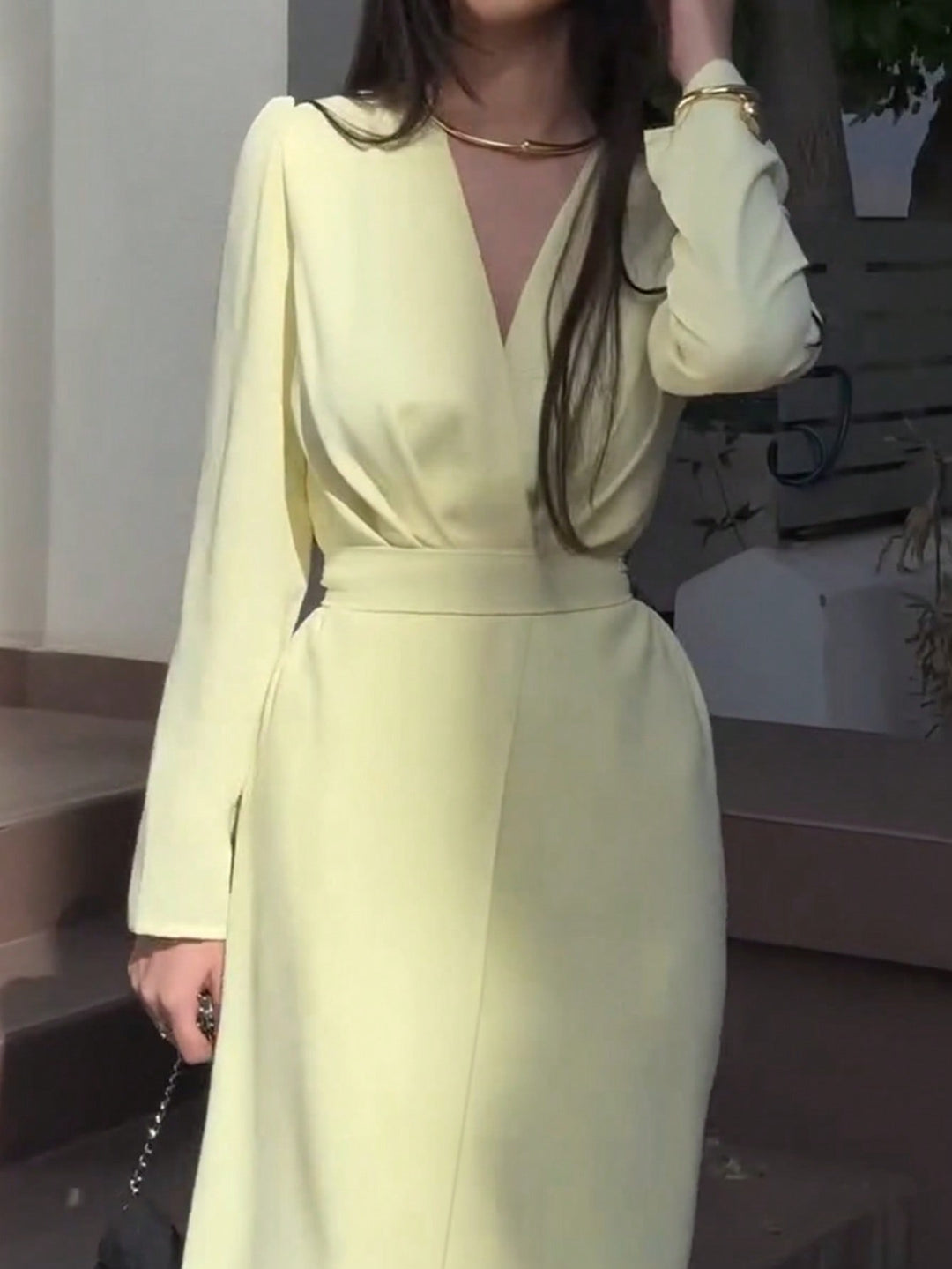 SHEIN maxi ruha, sárga