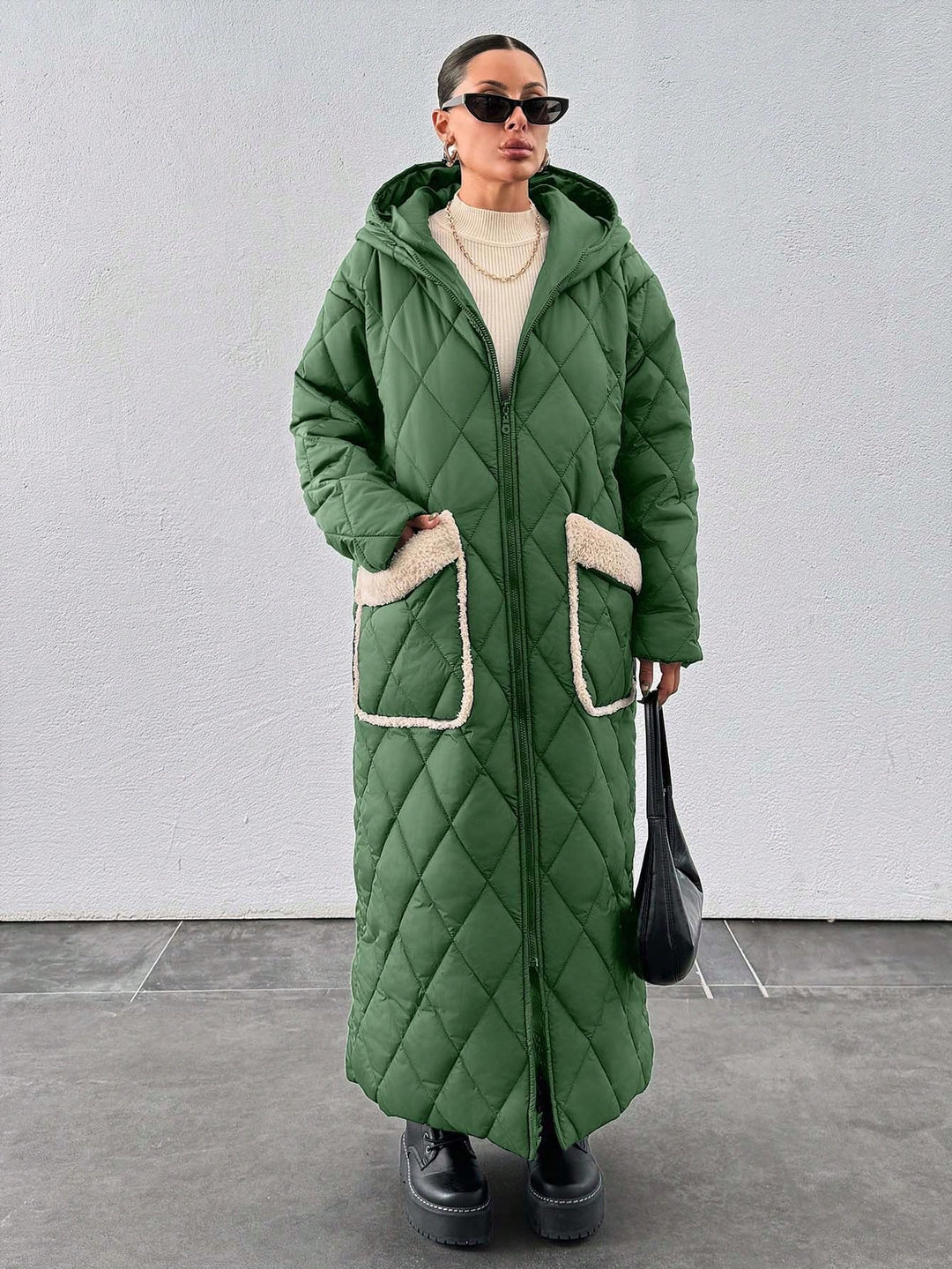 Geacă lungă SHEIN, verde