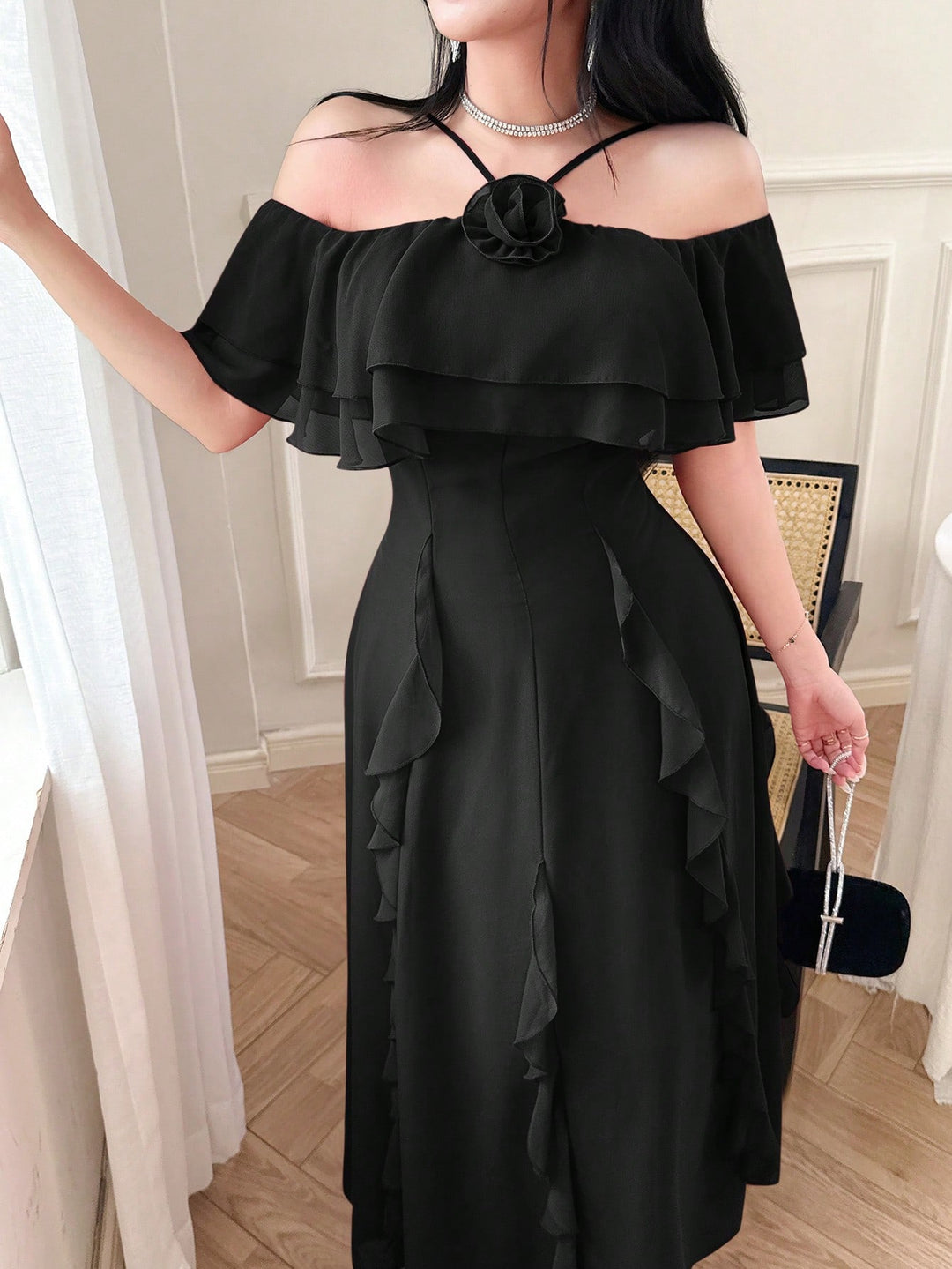 Rochie maxi SHEIN, negru