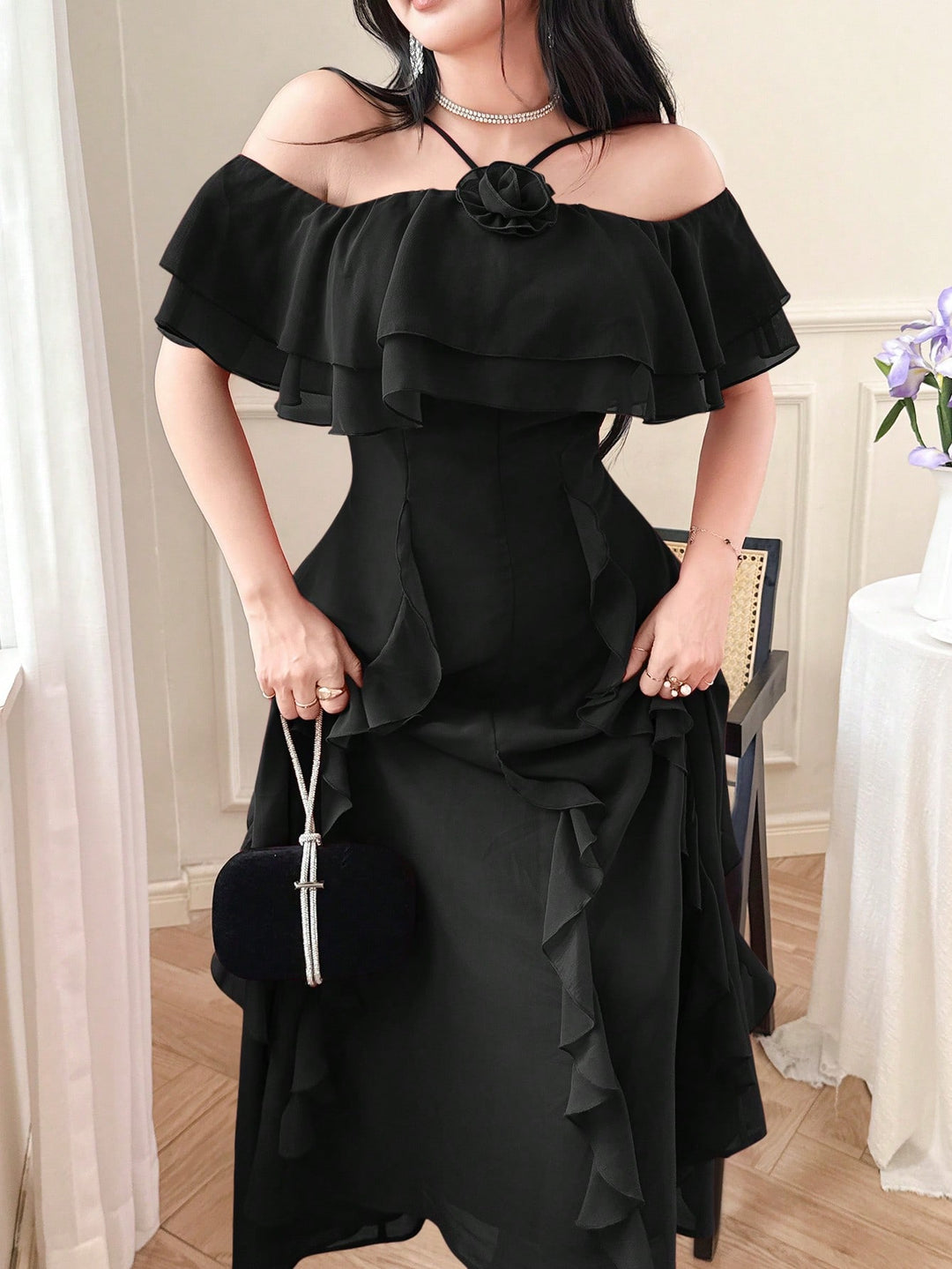 Rochie maxi SHEIN, negru