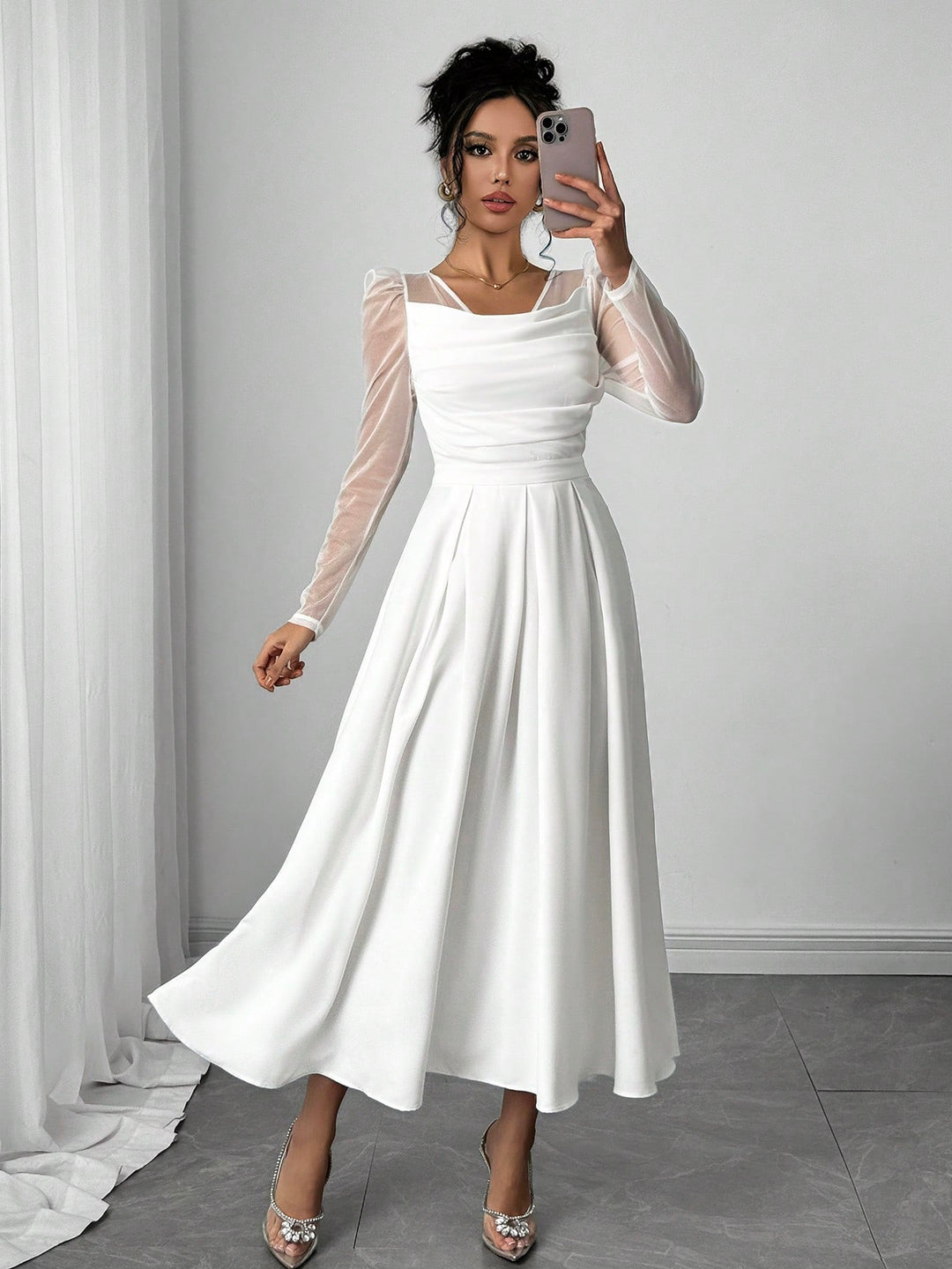 Rochie maxi SHEIN, alb