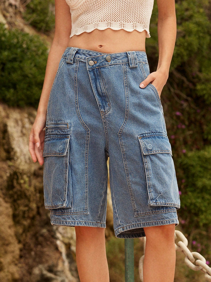 Pantaloni scurți SHEIN, albastru