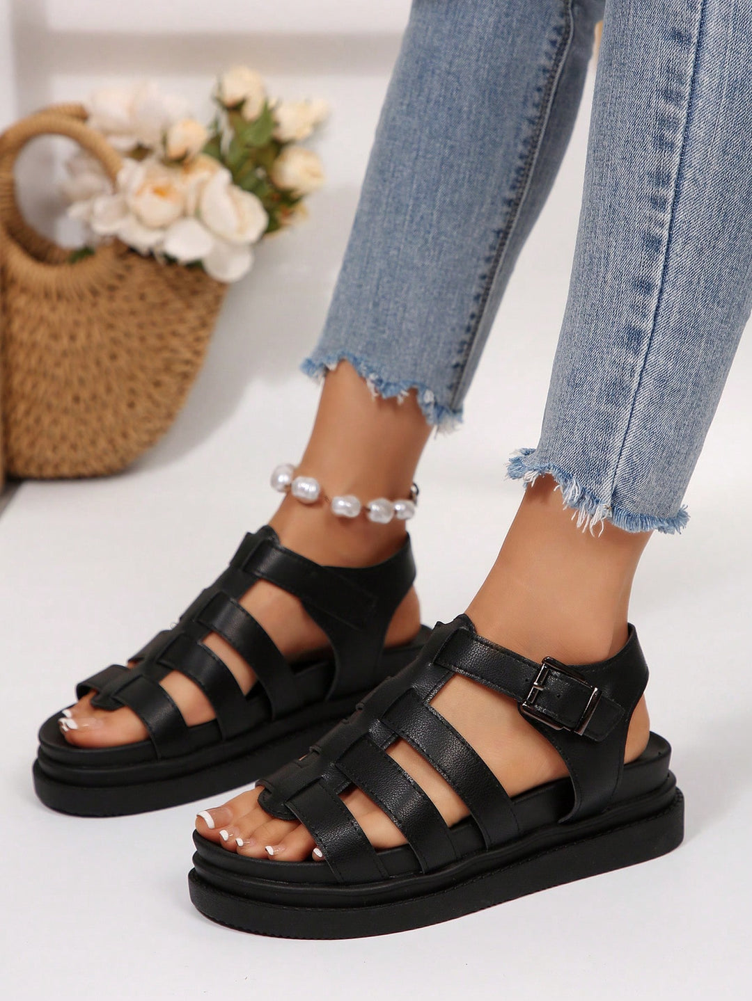 Sandale SHEIN, negru