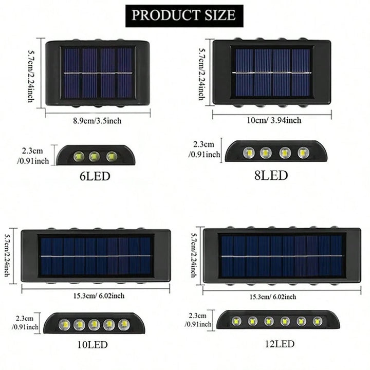 Set aplice solare de perete pentru exterior SHEIN, alb