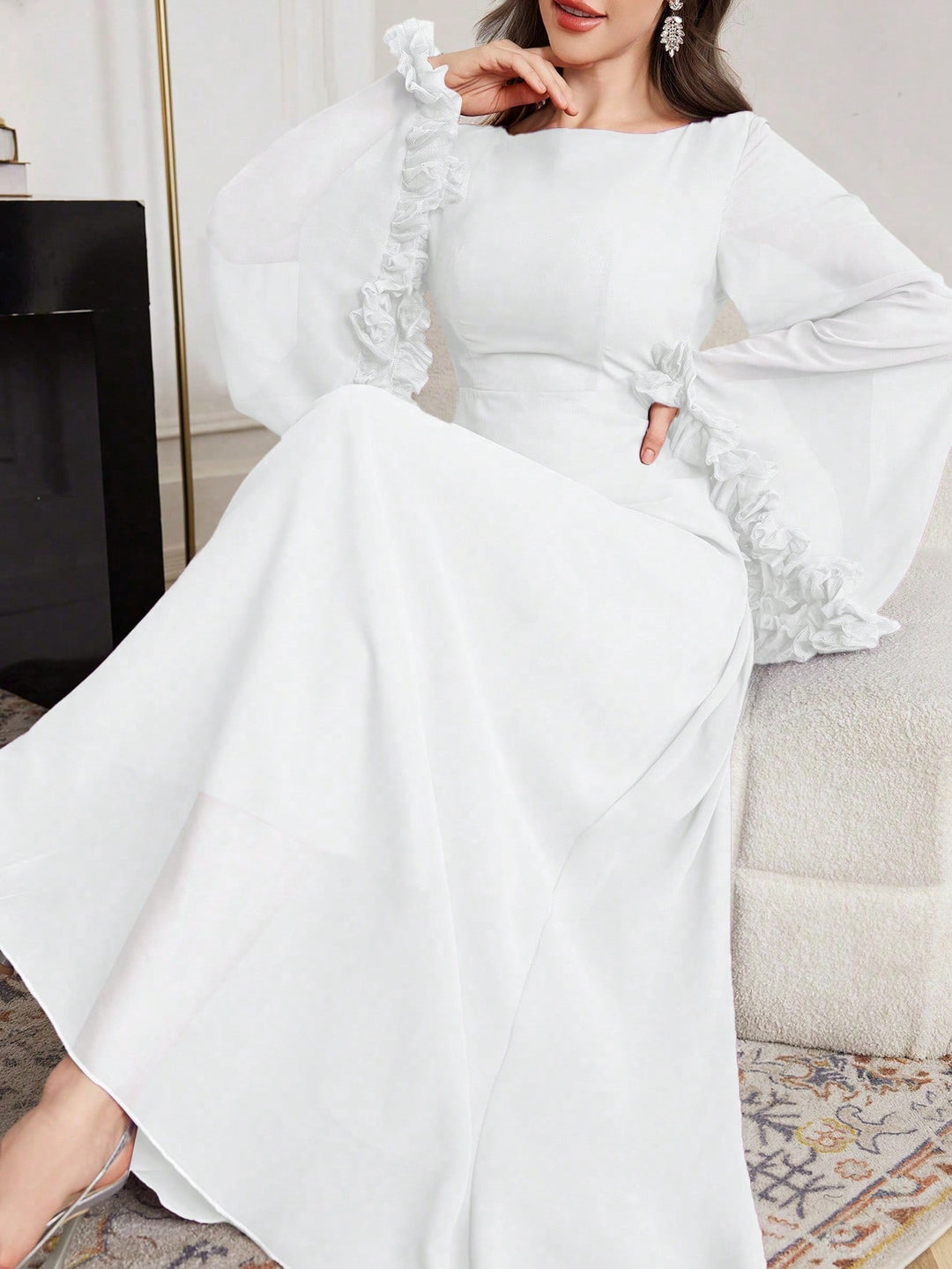 Rochie maxi SHEIN, alb