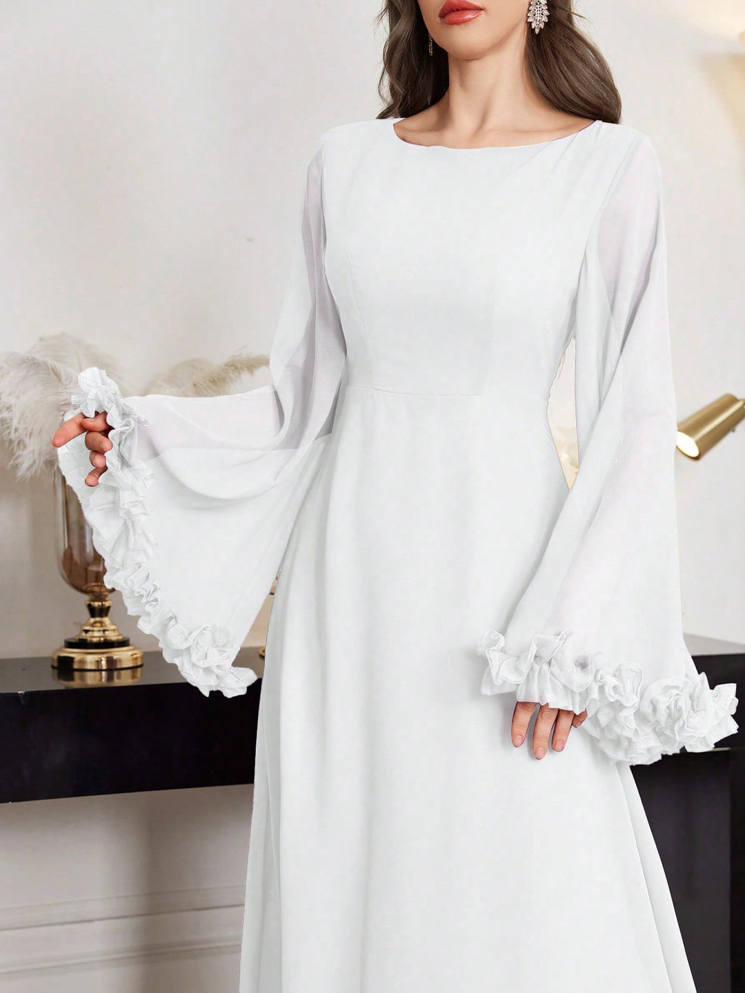 Rochie maxi SHEIN, alb