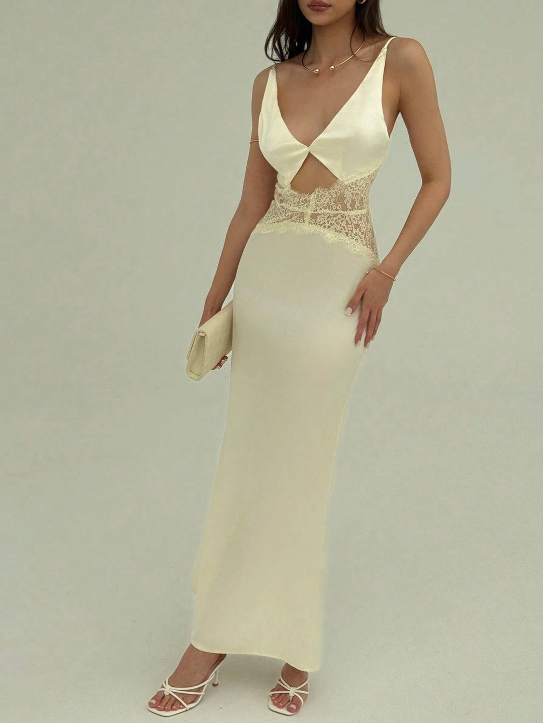 Rochie maxi SHEIN, crem