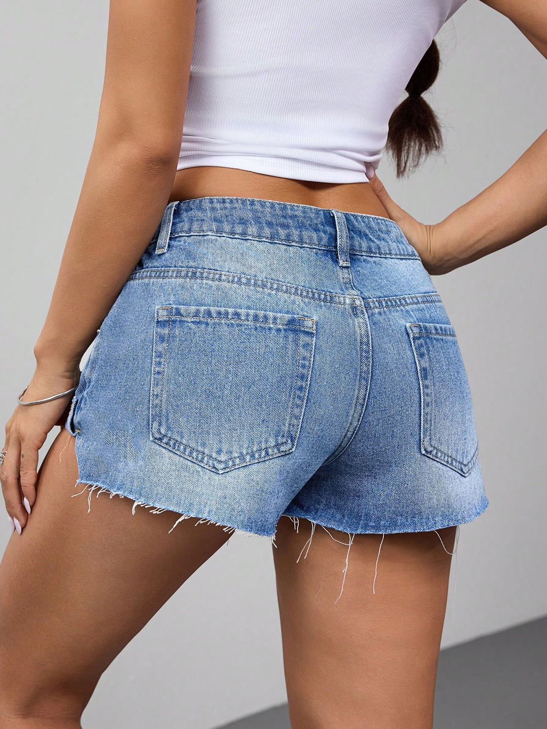 Pantaloni scurți de blugi SHEIN, albastru