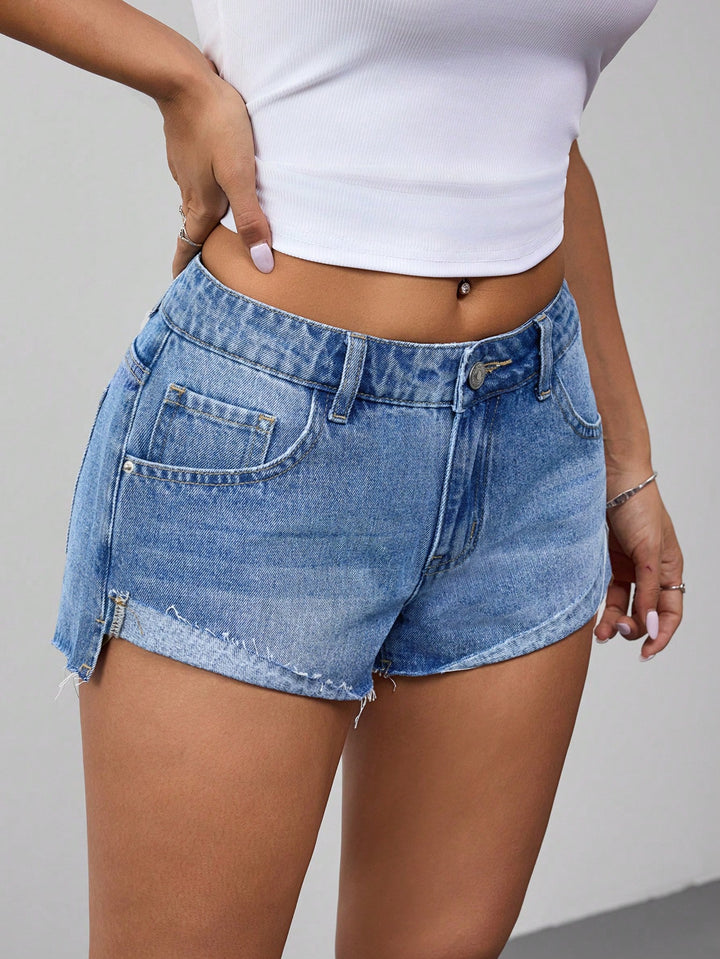 Pantaloni scurți de blugi SHEIN, albastru