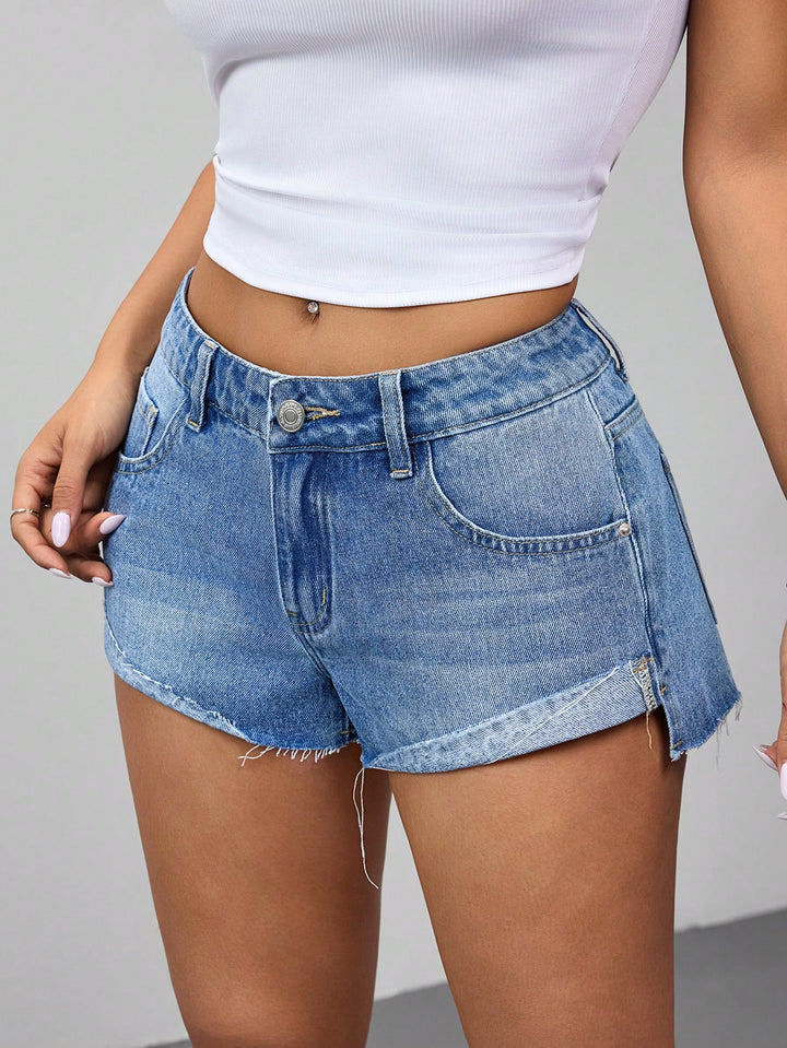 Pantaloni scurți de blugi SHEIN, albastru