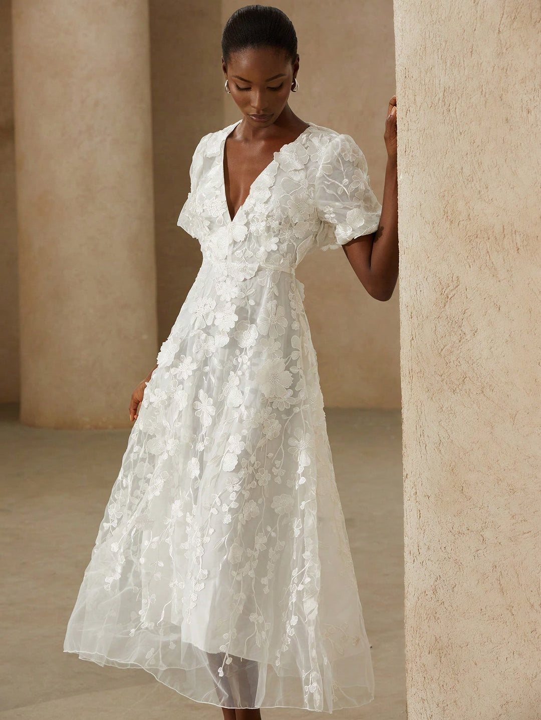 Rochie maxi SHEIN, alb