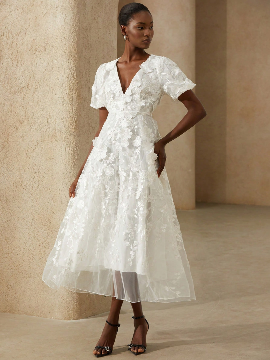 Rochie maxi SHEIN, alb