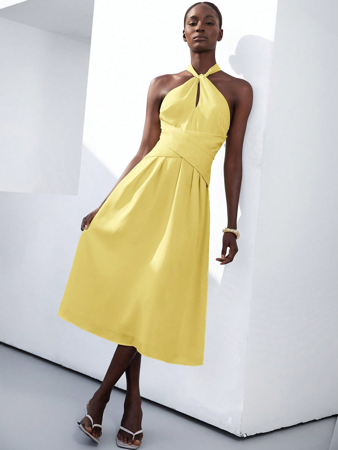 Rochie midi SHEIN, galben