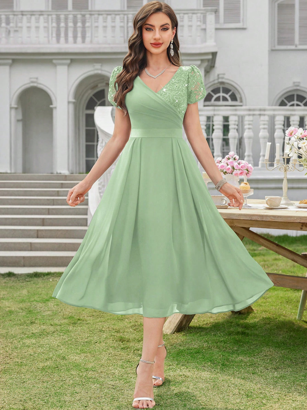 Rochie de ocazie SHEIN, verde