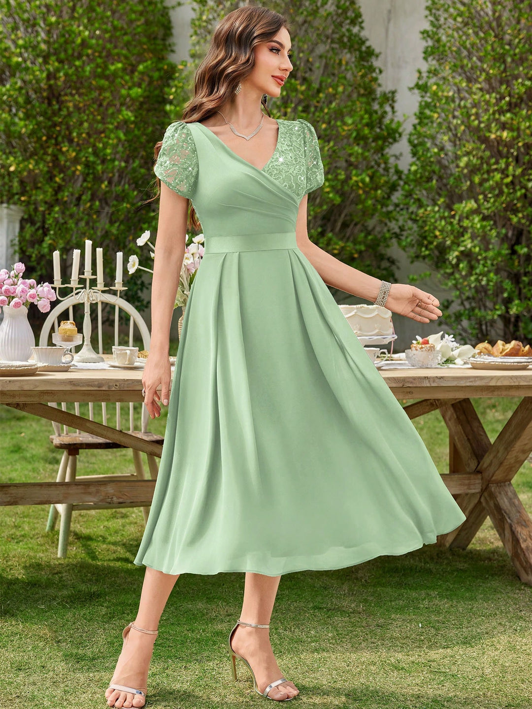 Rochie de ocazie SHEIN, verde