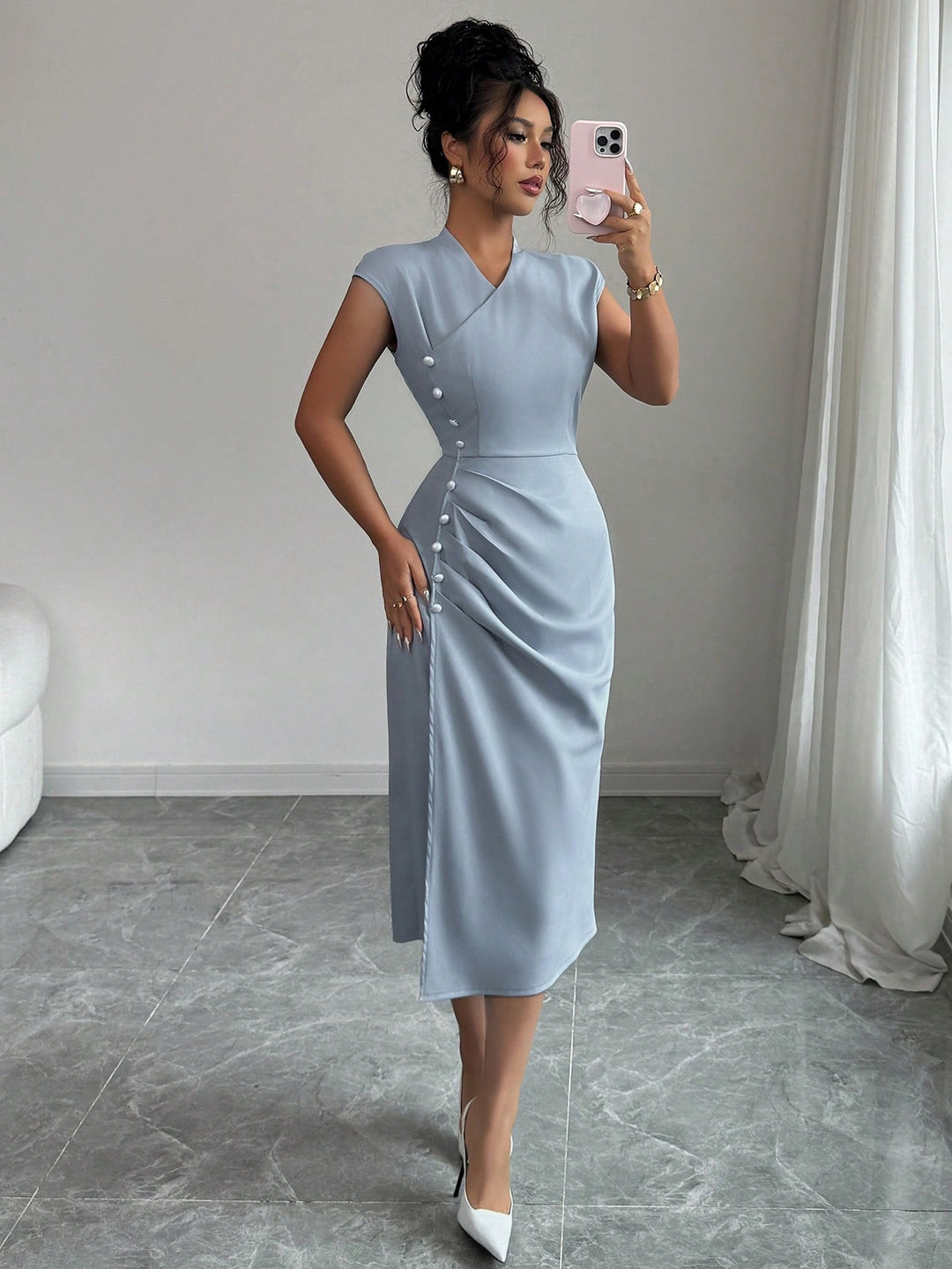 Rochie midi SHEIN, albastru