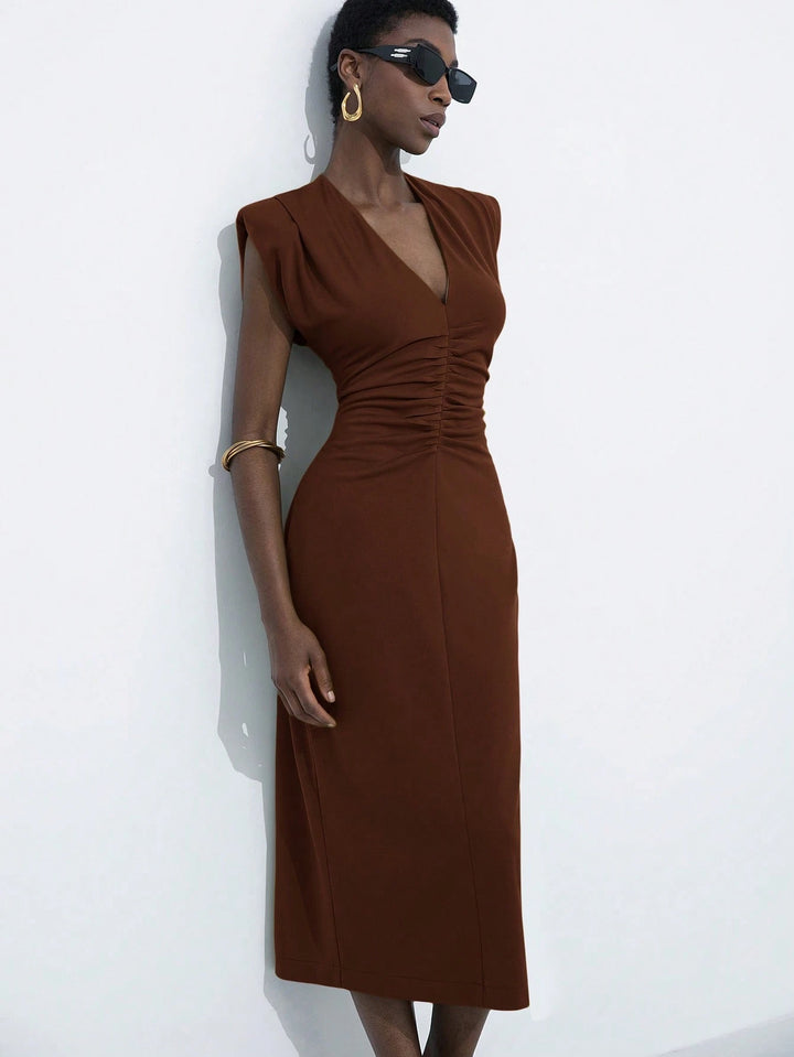 Rochie midi SHEIN, maro