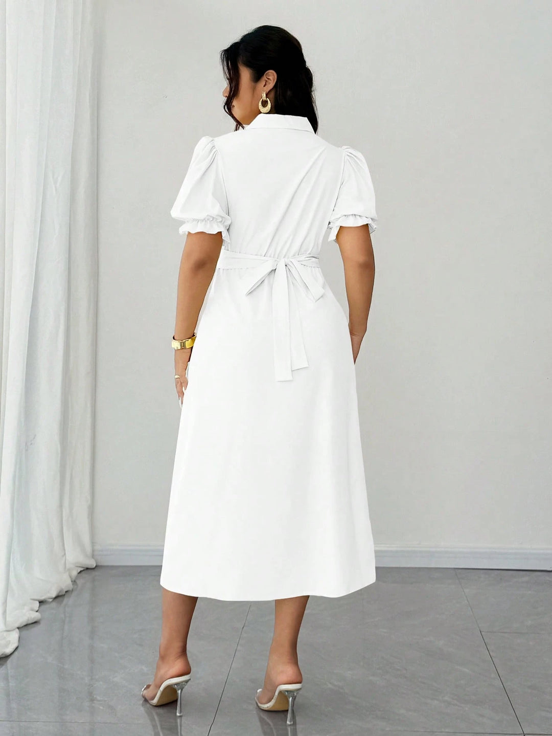 Rochie midi SHEIN, alb