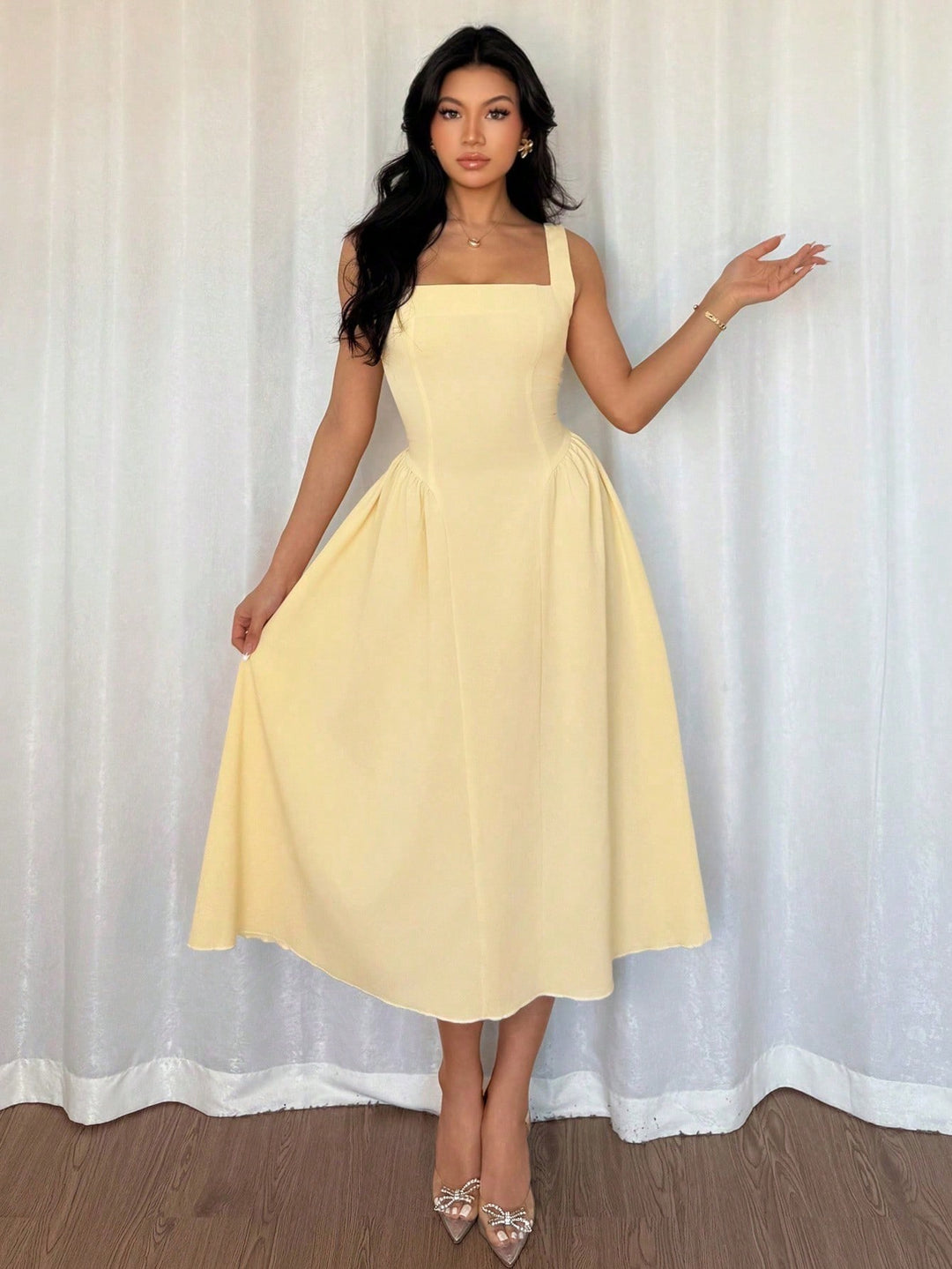 Rochie midi SHEIN, galben