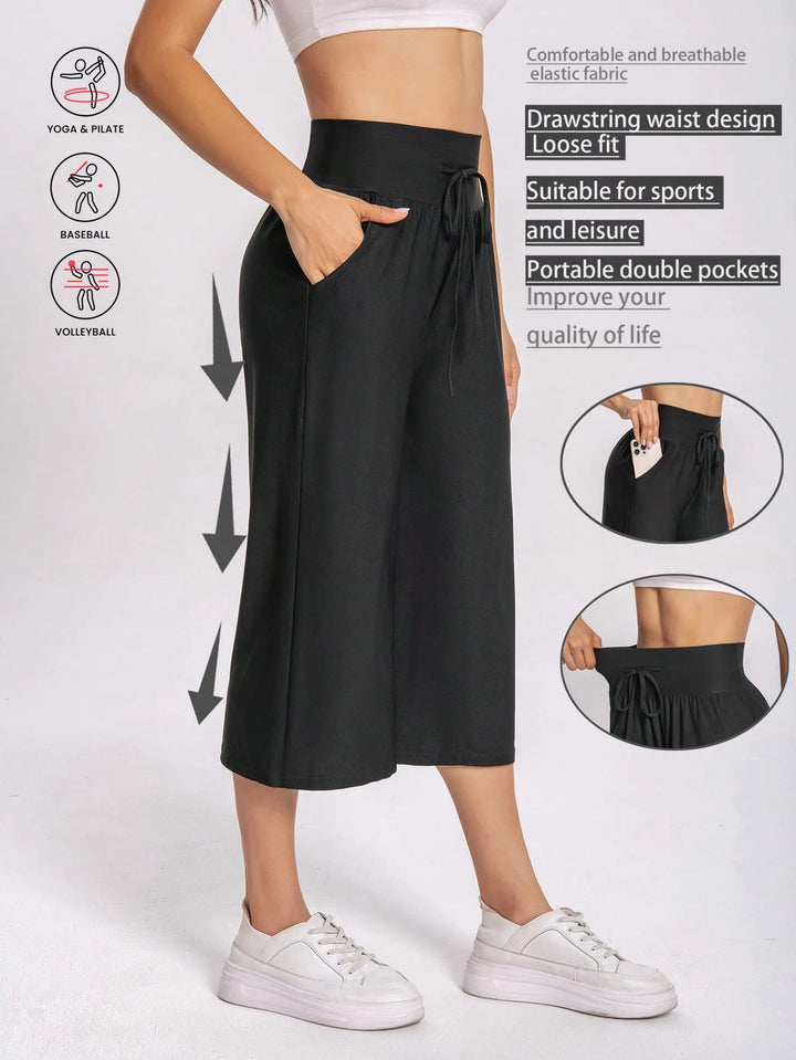 Pantaloni 3/4 SHEIN, negru