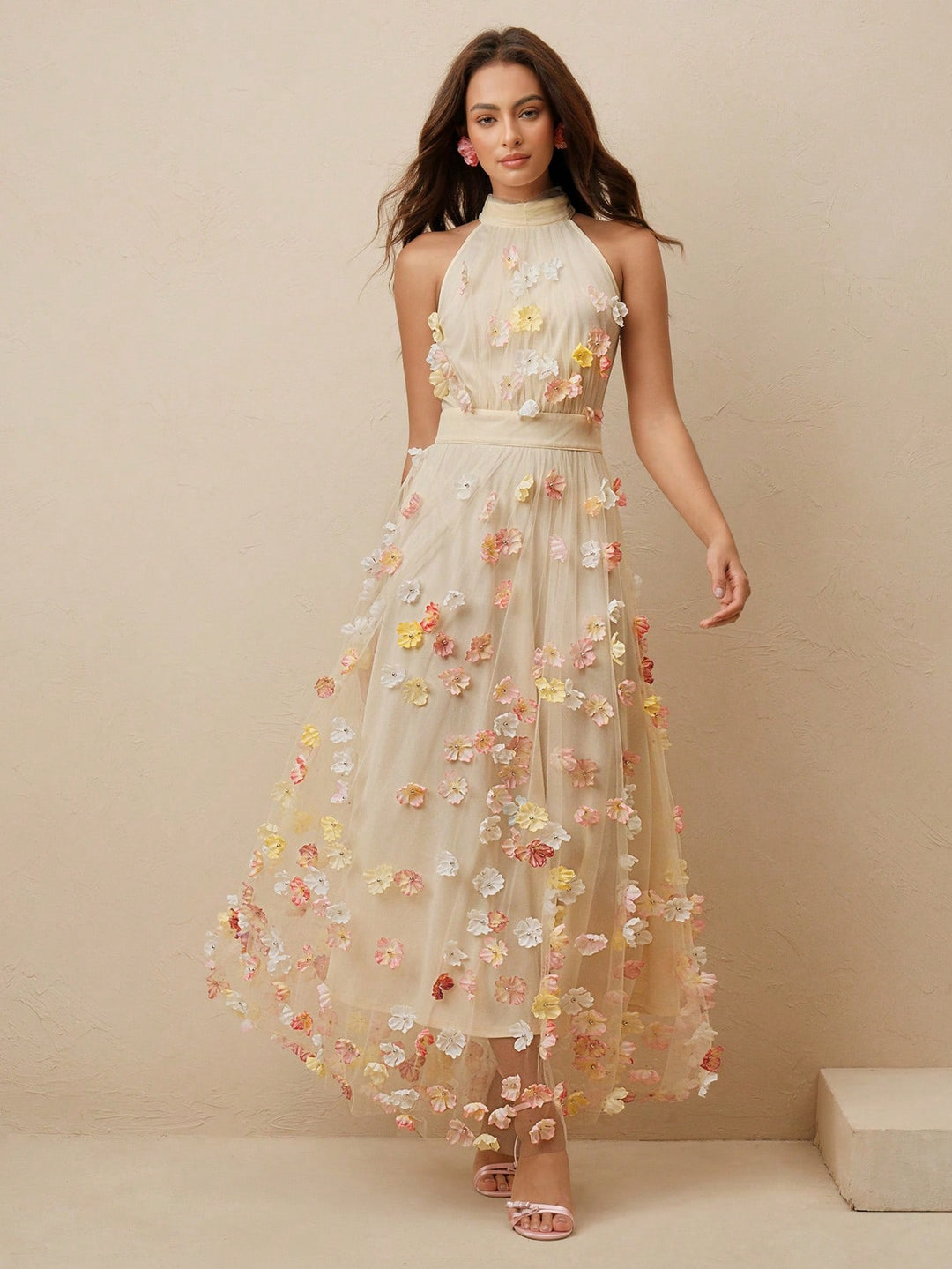 Rochie midi SHEIN, bej