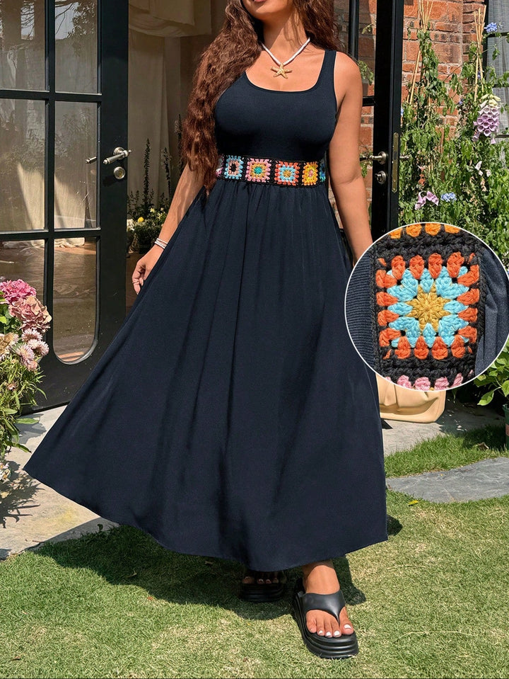 Rochie maxi Shein Curve+, mix culori