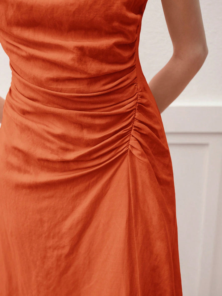Rochie midi SHEIN, portocaliu