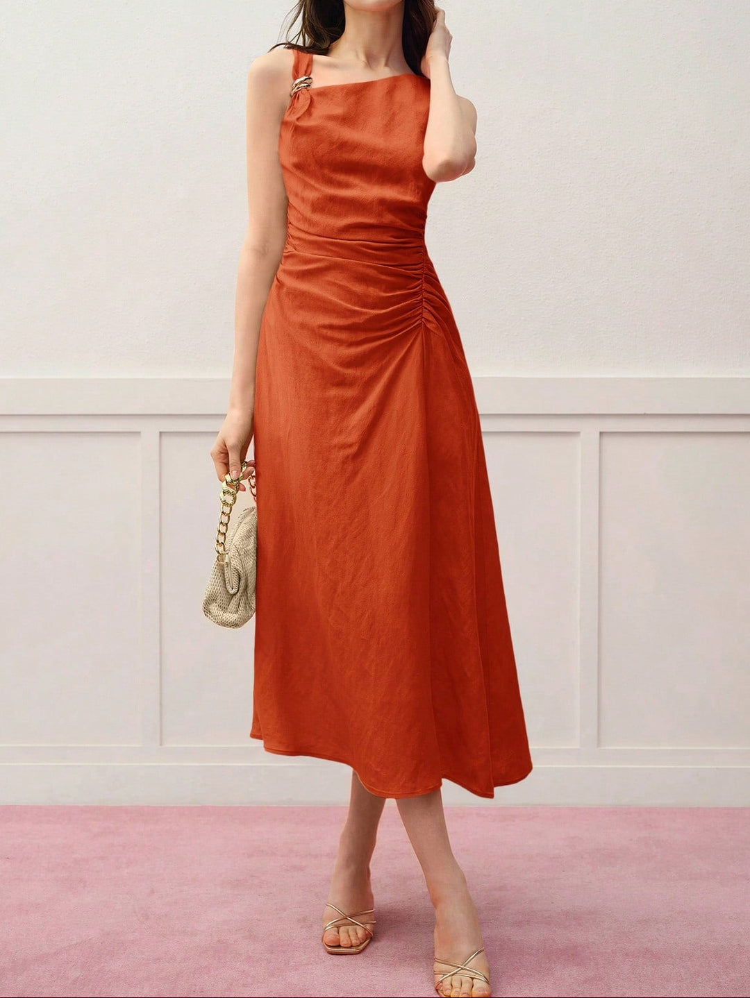 Rochie midi SHEIN, portocaliu