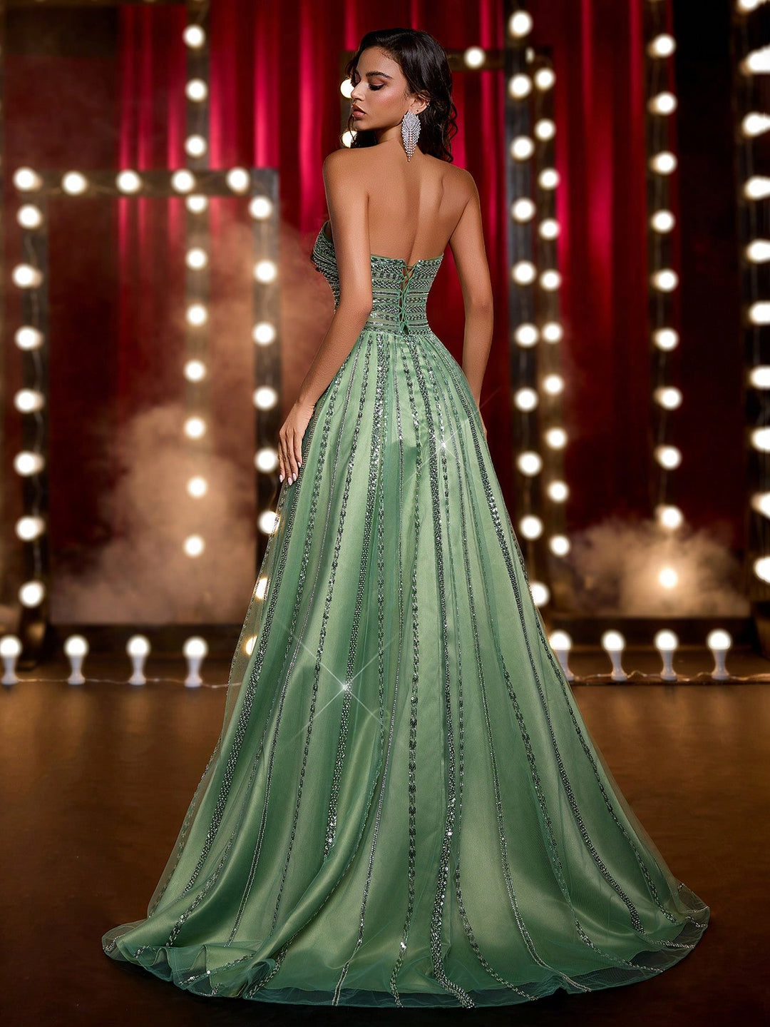 Rochie de ocazie SHEIN, verde