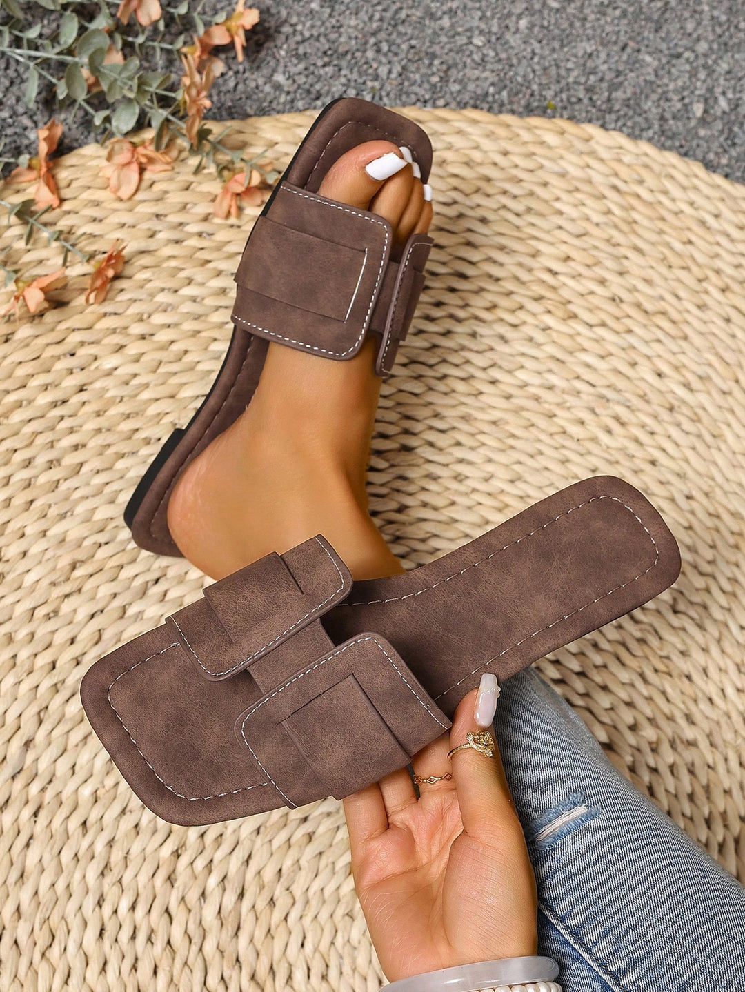 Sandale SHEIN, maro