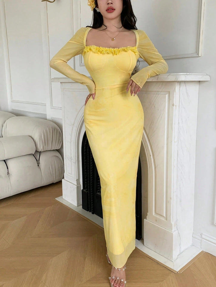 Rochie maxi SHEIN, galben