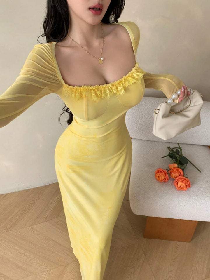 Rochie maxi SHEIN, galben