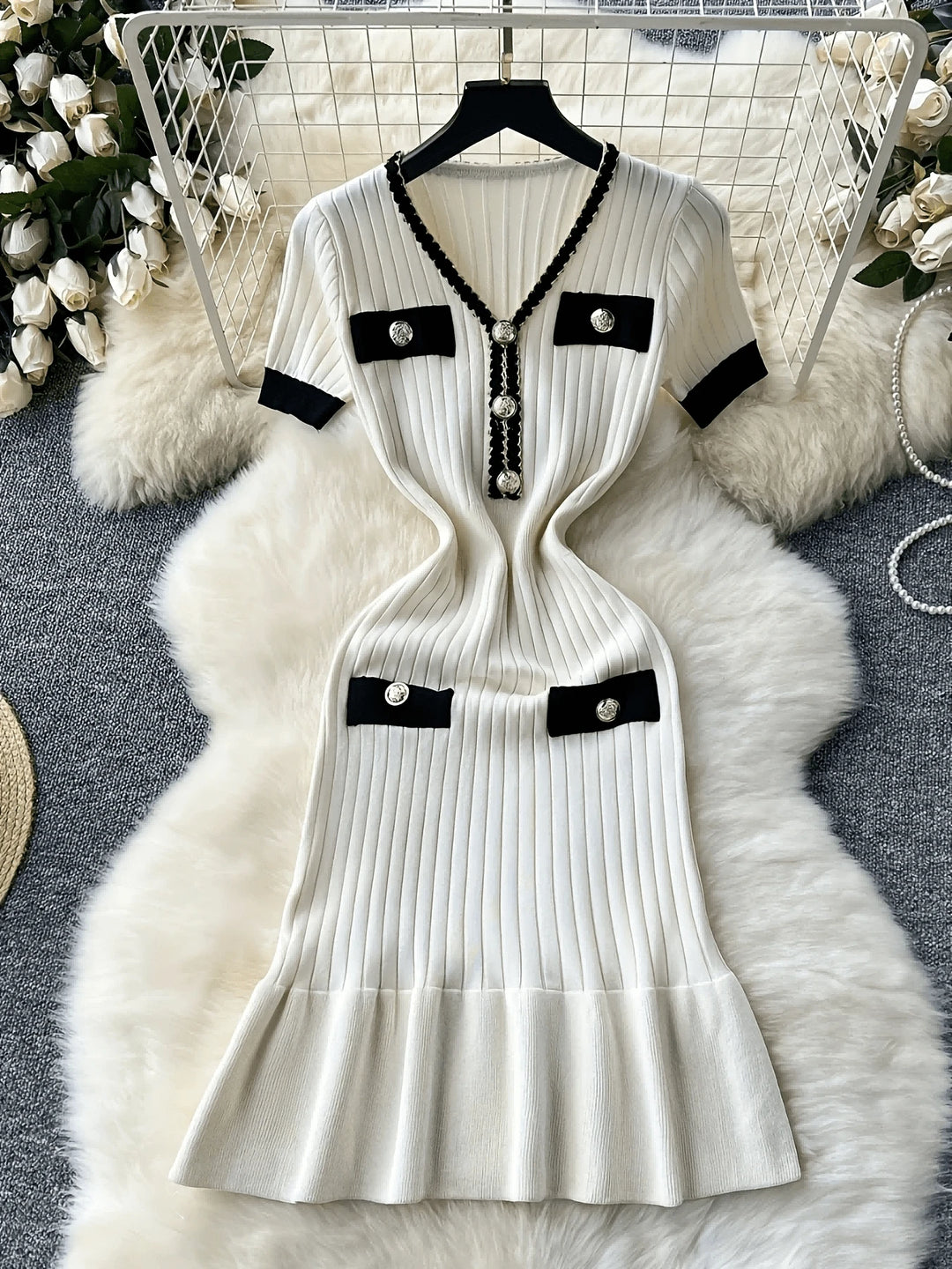 Rochie midi SHEIN, alb